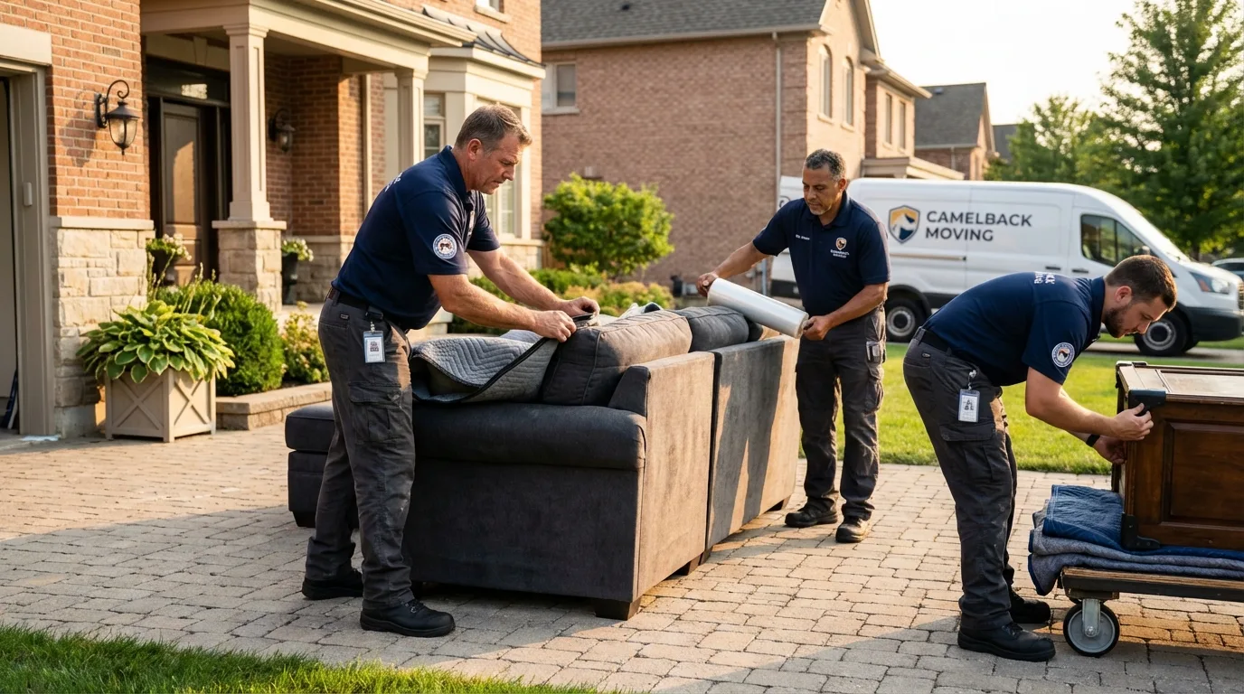 Large estate moving crew wrapping furniture in Shelby, NC